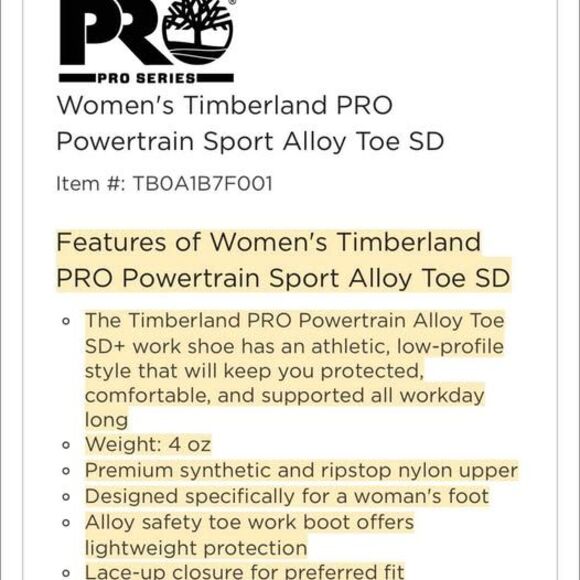 Timberland Black Pro Work Shoes Women’s 8.5M Anti Fatigue Oil Slip Resistant - Picture 3 of 9